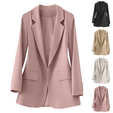 Wiyuqeen Women's Oversized Blazer Suits with Pocket Long Sleeve Notch Collar Lounge Jacket Coats Solid Business Work Blazers