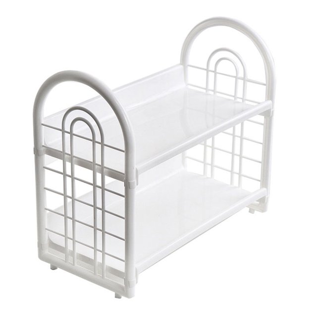Tabletop Shelf Organizer, Desktop Storage Rack White for Office for Home