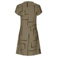thumbnail image 3 of Robes pour Femmes Grande Taille à Col en V, Manches Courtes, Décontractées d'Été, à Étages, Coupe Ample, à Empiècements, Coupe Droite, Longueur Midi, 3 of 5