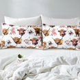 thumbnail image 3 of Erosebridal Highland Bull Fitted Sheet Set Full, Chic Floral Flower Bedding Full Size, Rustic Farmhouse Decor, Microfiber 3-Piece, 3 of 5