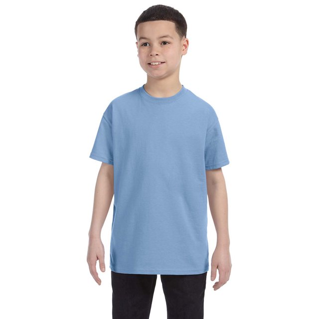 Hanes 54500 Youth Tagless T-Shirt - Light Blue - Large