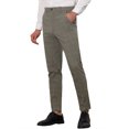 thumbnail image 4 of INSPIRE CHIC Plaid Pants for Men's Contrasting Colors Plaids Pattern Business Trousers 30 Dark Brown, 4 of 5
