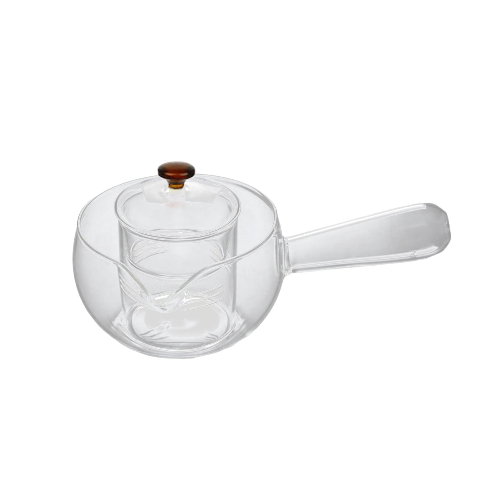 GROWTH TANK Glass Side Pour Tea Pot 450ml Tea Steeper Transparent Detachable Thickened glass Glass Handle
