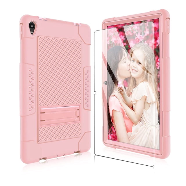 Mignova for Lenovo Tab P11 Case,Heavy-Duty Drop-Proof Shock-Resistant Rugged Protective case(with Stand) for Lenovo Tab P11/P11 Plus 11 inch Tablet+Screen Protector(Rose Gold+1 Pack)