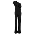 thumbnail image 4 of Yuyuzo Women Rompers 1 Shoulder Sleeveless Ruffle High Waist Loose Wide Leg Pants Elegant Jumpsuits, 4 of 5