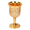 thumbnail image 1 of Rongfmy Classical Small Goblet, Glasses Carving Pattern Creative Elegant Gold, 1 of 9
