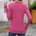 thumbnail image 4 of Timegard Blouse for Women Long Sleeve Ribbed Round Neck Button Tops Fall Winter Casual Comfy Tunic Tops, 4 of 8