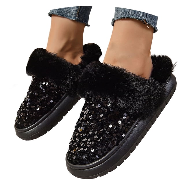 Pantoufles Chaudes d'Intérieur pour Femmes Pantoufles en Peluche Pantoufles Chaudes Femmes Pantoufles d'Hiver pour la Maison Chaussures d'Intérieur Pantoufles d'Intérieur Chaudes pour Femmes