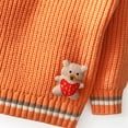 thumbnail image 4 of Chandail pour Tout-Petit Bébé Mode Fille et Garçon Chandail Décontracté pour Enfants à Manches Longues Chaud à Col Rond Nouveau Chandail pour Bébé Chandail Tricoté Hauts Orange 6T, 4 of 7