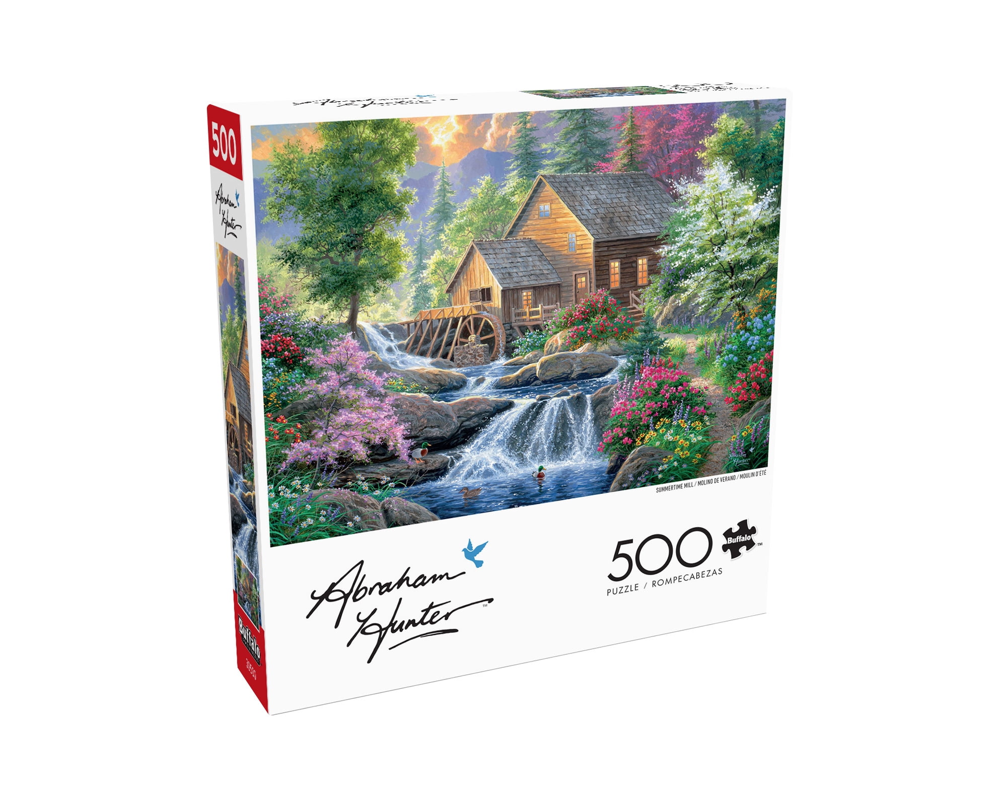 Buffalo Games Summertime Mill 500-Piece Interlocking Jigsaw Puzzle for Adults Ages 14-99 Years
