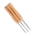 thumbnail image 1 of 3Pcs Wood Lathe Turning Tool Chisel Beech Handle Steel Insert  Turning Wood Knife Straight Semicircle Oblique Knife Oblique  Knife Rougher Detailer Finisher For Woodworking, 1 of 8