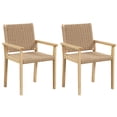 thumbnail image 1 of Gymax 2PCS Chair Rubber Wood Dining Armchairs Paper Rope Woven Seat Balcony Patio, 1 of 4