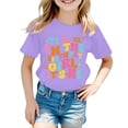 thumbnail image 1 of MEZZALL T-Shirt Décontracté à Lettres pour Filles Tout-Petits, Col Rond, Manches Courtes, Coloré, 6-7 Ans, 1 of 3