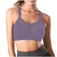 thumbnail image 2 of Hontri Women's Solid Color Underwire Bra - Large Size Hollow Sports Purple M, 2 of 8