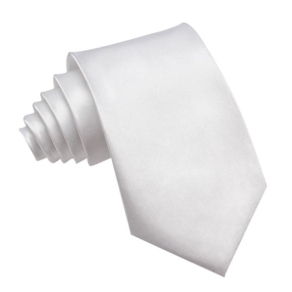 Riforla Men's Solid Color Tie Monochrome Polyester Silk Business Formal Wear Casual Multi Occasion Use White