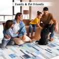 thumbnail image 2 of YUSAZENS 9 x 12 Modern Geometric Abstract Area Rug, Farmhouse Soft Foldable Accent Rug for Dorm, Playroom, Apartment, Non-Slip Carpet for Living Room Blue, 2 of 6