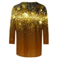 thumbnail image 5 of Besolor Hauts à Manches 3/4 pour Femmes, Chandails à Col Rond Décontractés, T-Shirts Graphiques Scintillants, Tuniques de Base d'Été, Chemisiers, 5 of 5
