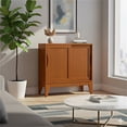 thumbnail image 2 of Harper Armoire de Rangement Basse Moderne en Bois Franc Massif de 30 Pouces de Large, Brun Teck, 2 of 11