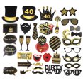 thumbnail image 1 of KAKOWELY Ensemble de 35 Accessoires Photo d'Anniversaire Décor Créatif pour Fête Festival Anniversaire (Motif 40 Ans), 5.63"X6.69"X0.12 Pouces, 1 of 5
