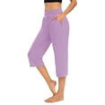 thumbnail image 1 of Meichang Pantalons Capri pour Femmes Yoga Capris avec Poches pour Femmes Printemps Été Capris Taille Haute Extensible Yoga Gym Pantalons Décontractés Raccourcis, 1 of 7