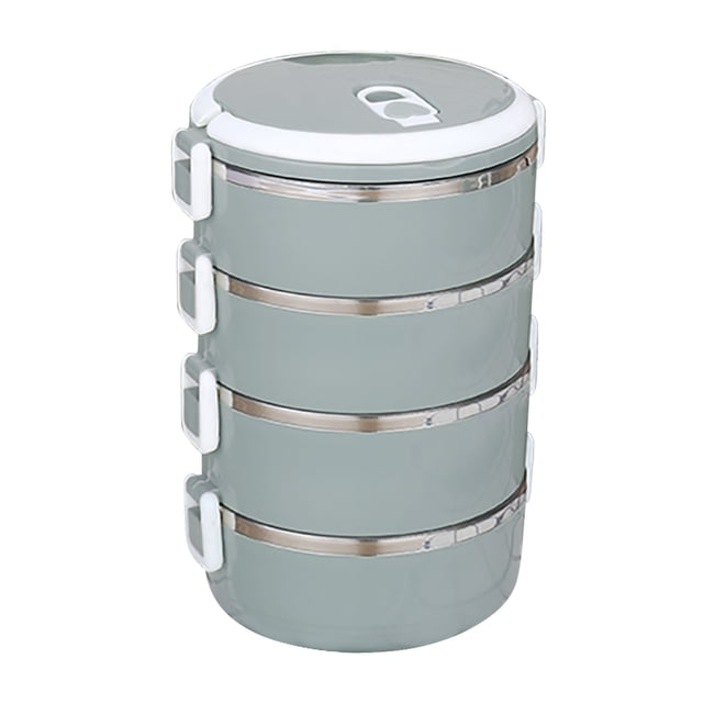 Yhmxh Boîte à Lunch pour Enfants Gadgets de Cuisine 2800 ml 4 Couches Boîte à Lunch Ronde pour Aliments Boîte à Lunch en Acier Inoxydable Boîte à Lunch Boîte de Rangement pour Aliments Boîte à Lunch pour Enfants Contenants pour Aliments Chauds
