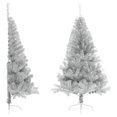 thumbnail image 1 of vidaXL Artificial Half Christmas Tree with Stand Silver 180 cm PET, 1 of 5