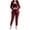 Red, variant on Womens 2 Piece Outfits Women 2 Piece Outfits Sets Summer Clothing Set Female Long Sleeve Blazer Sets Notched Lapel Neck Business Suit Sets Long Pant Style S_39 Women's Tracksuits Coffee S