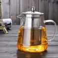 thumbnail image 3 of Borosilicate Glass Teapot, 450ml 750ml 950ml Capacity, Removable Stainless Steel Filter, Low Thermal Expansion, High Thermal Stability, Heat Resistant, Simple and Stylish Design, 3 of 6
