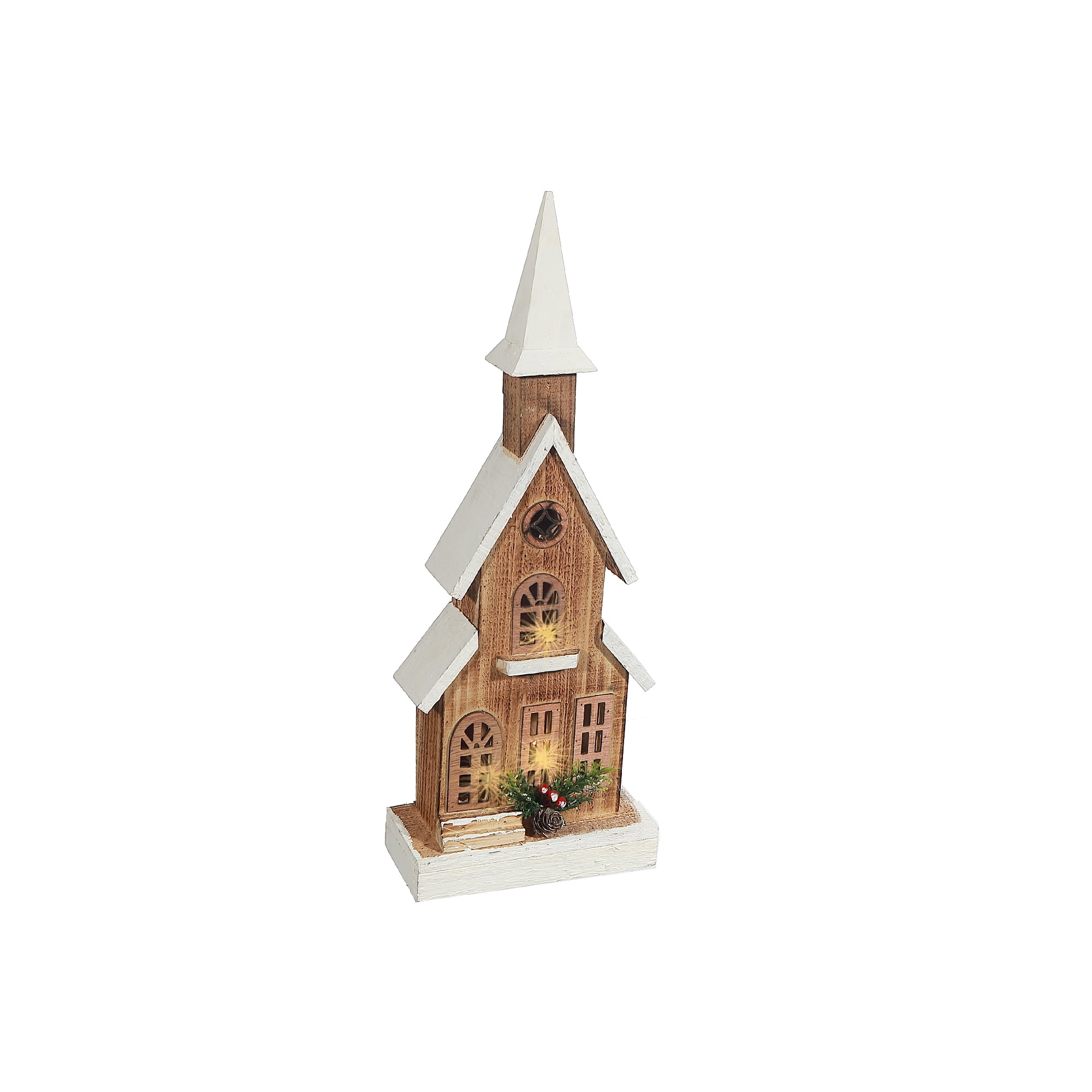 Église En Bois Naturel À Led
