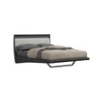 thumbnail image 3 of K-Living Asher Grey Lacquer Finish Double-Size Bed with PU Padded Headboard and One-Touch LED Light, 3 of 3