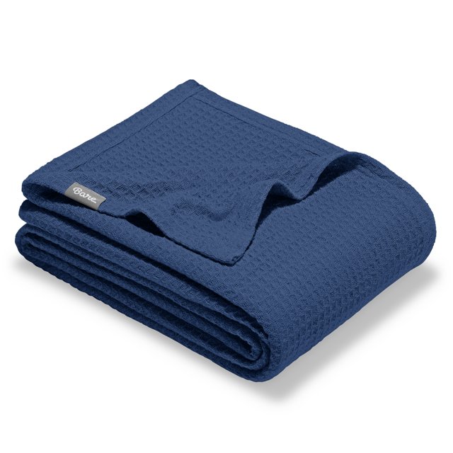 Bare Home Waffle Blanket - 100% Cotton - Lightweight & Breathable