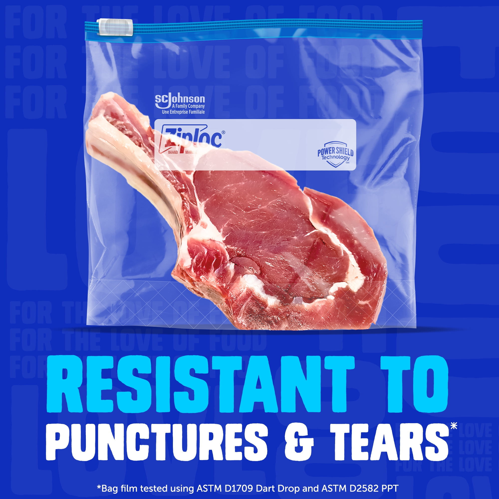 Ziploc® Slider Freezer Bags with Power Seal Technology, Medium