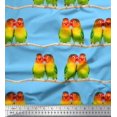 thumbnail image 1 of Soimoi Viscose Chiffon Fabric Branch & Colorful Parrot Bird Print Fabric by The Yard 42 Inch Wide, 1 of 3