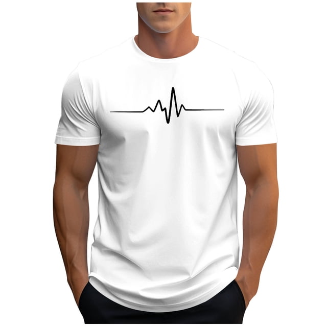 Plebaso T-shirt Graphique pour Hommes Été Manches Courtes T-Shirts Col Rond Chemises Décontractées Hauts de Plage Imprimés pour Hommes
