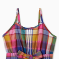 thumbnail image 3 of PatPat Family Matching Sets Preppy Style Solid Color Polo Shirt or Colorful Plaid Ruffle Hem Belted Strap Dress, 3 of 4