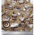 thumbnail image 1 of Soimoi Rayon Fabric Cupcake,Donut & Cookies Food Decor Fabric Printed Yard 56 Inch Wide, 1 of 3