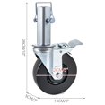 thumbnail image 4 of BestEquip Lot de 4 Roues Pivotantes en Caoutchouc de 5 Pouces pour Échafaudage avec Double Verrouillage, Roulettes Robustes, Tige Carrée de 1,26 Pouce, Capacité de 440 Lb par Roue, 4 of 4