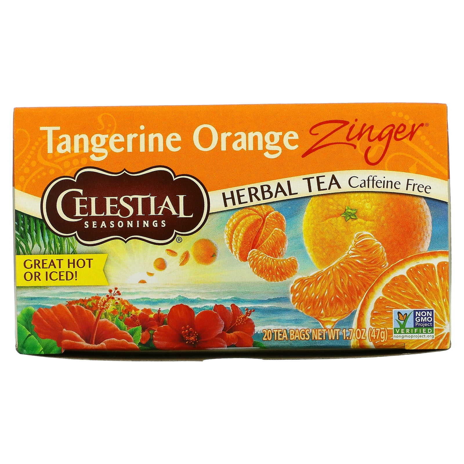 Celestial Seasonings, Herbal Tea, Caffeine Free, Tangerine Orange Zinger, 20 Tea Bags, 1.7 oz (47 g)