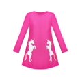 thumbnail image 1 of Robe Fille Rose Fuchsia Unicorn à Paillettes Brodée à Manches Longues 3 Ans, 1 of 1