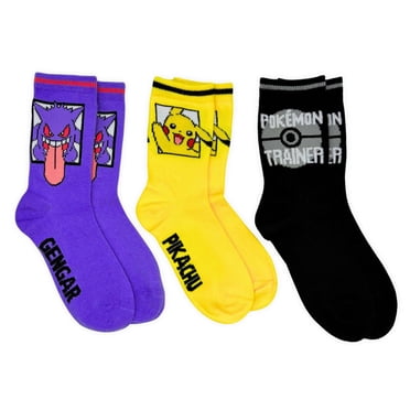 Chaussettes montantes Pokémon pour garçons, lot de 3, tailles 11–2 et 3–6.