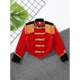 thumbnail image 4 of Aislor Kids Circus Long Sleeve Velvet Tassel Jacket Coat Marching Band Drummer Uniform Red 8, 4 of 7
