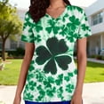 thumbnail image 1 of Mceream Nurse St Patricks Day Shirt for Womens Breathable Plus Size Nurse Working Uniform Shamrocks Print Scrub Tops V Neck Short Sleeve Fun Nursing Uniforms Green XXL, 1 of 6