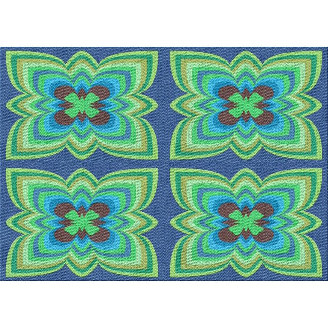 Ahgly Tapis Rectangulaire Lavable en Machine Intérieur Transitionnel Bleu Acier, 5 Pieds x 7 Pieds