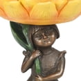 thumbnail image 3 of Agiferg Beautiful Sunflower Bird Bath Brown Pedestal Handmade For Outdoor, 3 of 6