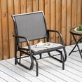 thumbnail image 2 of Outsunny Patio Glider, Metal Frame Outdoor Glider Swing Chair, Light Grey, 2 of 10
