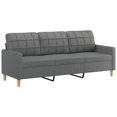 thumbnail image 3 of vidaXL 3 Piece Sofa Set with Pillows Dark Grey Fabric, 3 of 5