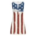 thumbnail image 4 of Dvkptbk Robe du 4 Juillet pour Femmes Été Patriotique Drapeau Décontractée à Bretelles Col Rond à Cordon de Serrage Plage Débardeur Couvre-Maillot Fête Robe Évasée - Soldes d'Été Liquidation, 4 of 4