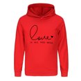 thumbnail image 1 of PMVFHDE Chandail à Col Rond pour Enfant Garçon Fille Manches Longues Imprimés Lettres Chaud Chandail à Capuchon chandail Hauts Enfants Chandail Fille, Rouge, 3-4 Ans, 1 of 4