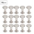 thumbnail image 1 of Rivets Tête Plate 50 Ensemble 8mm Cuivre Pur Rivets Tête Plate Kit de Vis pour Reliure d'Ordinateur Portable, 1 of 8