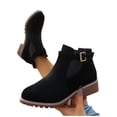 thumbnail image 4 of Wensltd Ankle Boots for Women Wide With Round Toe Short Booties with Side Zipper Fall Winter Suede Boots, 4 of 8